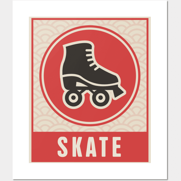 Japanese Style SKATE Poster | Roller Skating Wall Art by MeatMan